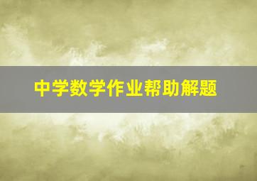 中学数学作业帮助解题