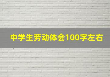 中学生劳动体会100字左右