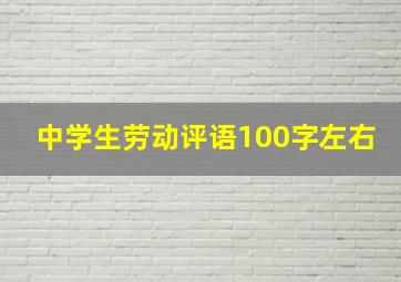 中学生劳动评语100字左右