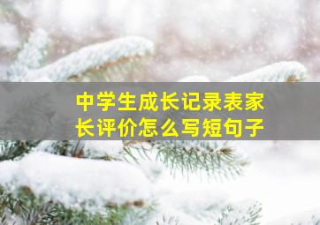 中学生成长记录表家长评价怎么写短句子