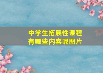 中学生拓展性课程有哪些内容呢图片