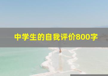 中学生的自我评价800字