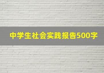 中学生社会实践报告500字