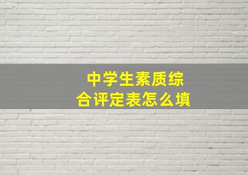 中学生素质综合评定表怎么填