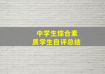 中学生综合素质学生自评总结