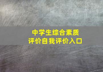 中学生综合素质评价自我评价入口