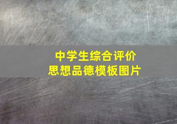 中学生综合评价思想品德模板图片