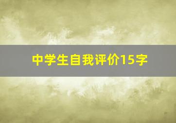 中学生自我评价15字