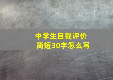 中学生自我评价简短30字怎么写