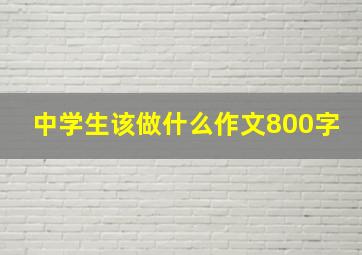 中学生该做什么作文800字