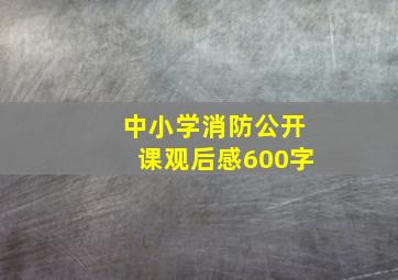 中小学消防公开课观后感600字