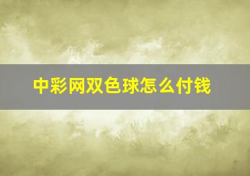 中彩网双色球怎么付钱