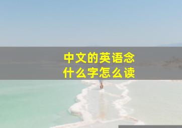 中文的英语念什么字怎么读