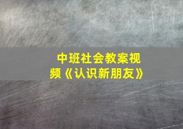 中班社会教案视频《认识新朋友》