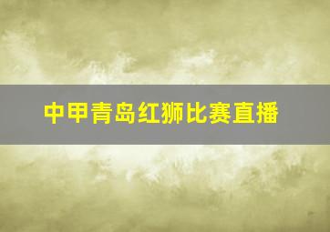 中甲青岛红狮比赛直播