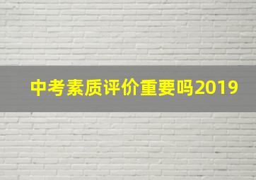 中考素质评价重要吗2019