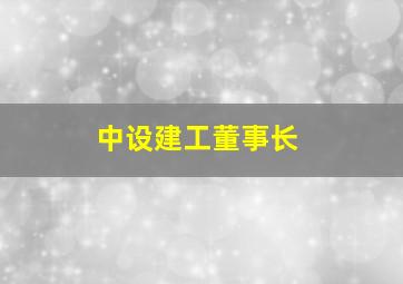 中设建工董事长