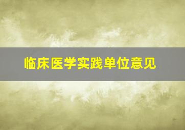 临床医学实践单位意见