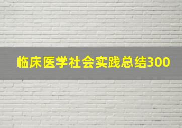 临床医学社会实践总结300