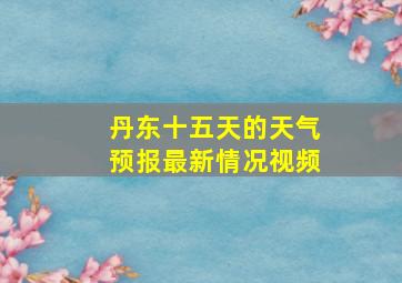 丹东十五天的天气预报最新情况视频