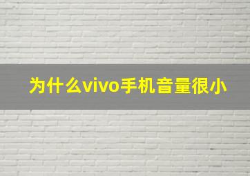 为什么vivo手机音量很小