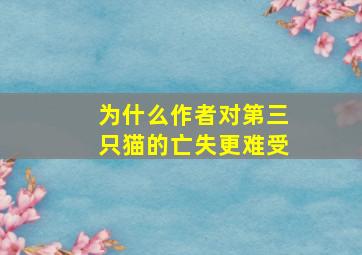 为什么作者对第三只猫的亡失更难受