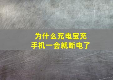 为什么充电宝充手机一会就断电了