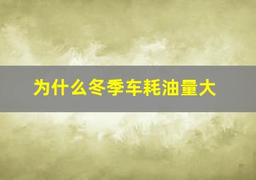 为什么冬季车耗油量大