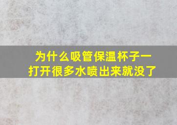 为什么吸管保温杯子一打开很多水喷出来就没了