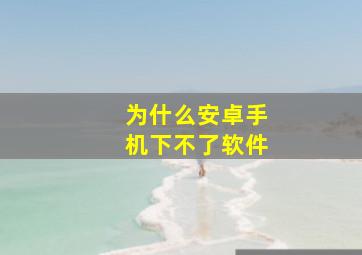 为什么安卓手机下不了软件