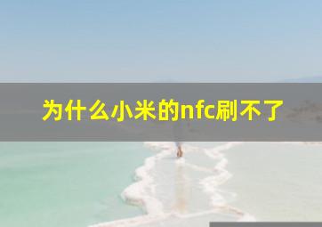 为什么小米的nfc刷不了