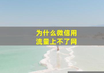 为什么微信用流量上不了网