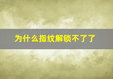 为什么指纹解锁不了了