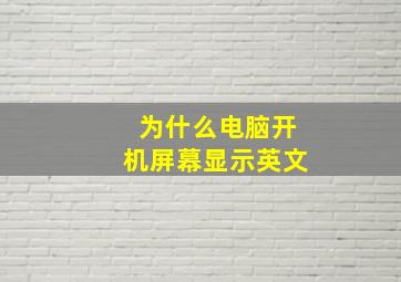 为什么电脑开机屏幕显示英文