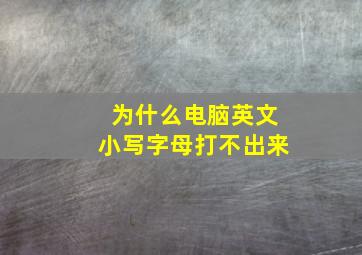 为什么电脑英文小写字母打不出来