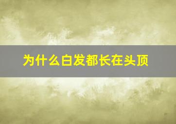 为什么白发都长在头顶