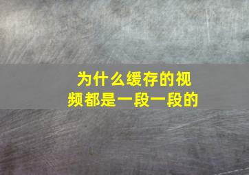 为什么缓存的视频都是一段一段的