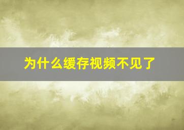 为什么缓存视频不见了