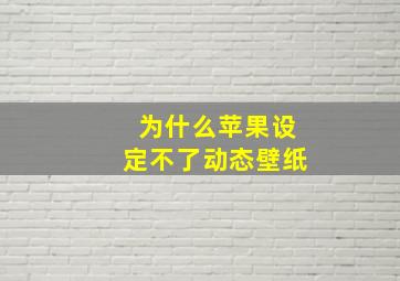 为什么苹果设定不了动态壁纸