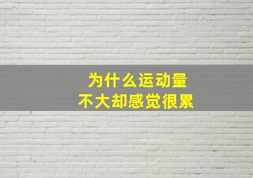 为什么运动量不大却感觉很累