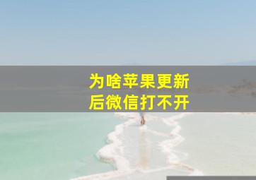 为啥苹果更新后微信打不开