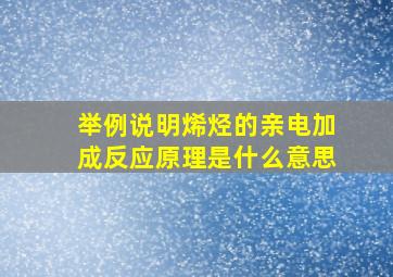 举例说明烯烃的亲电加成反应原理是什么意思