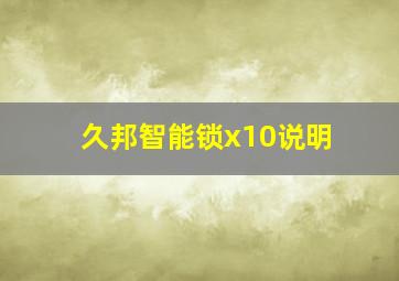 久邦智能锁x10说明