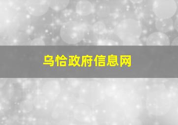 乌恰政府信息网