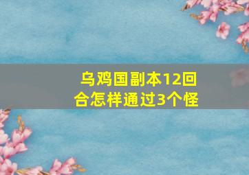 乌鸡国副本12回合怎样通过3个怪