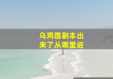 乌鸡国副本出来了从哪里进