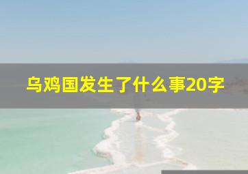 乌鸡国发生了什么事20字