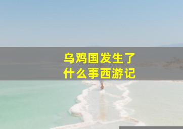 乌鸡国发生了什么事西游记