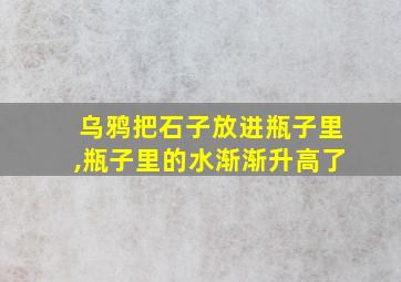 乌鸦把石子放进瓶子里,瓶子里的水渐渐升高了