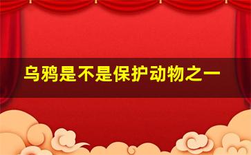 乌鸦是不是保护动物之一